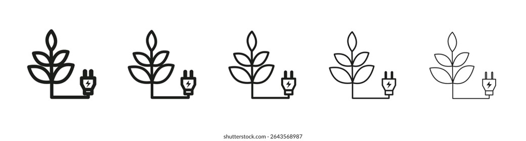Ícone de energia alternativa vetor delinear conjunto sinal de ilustração