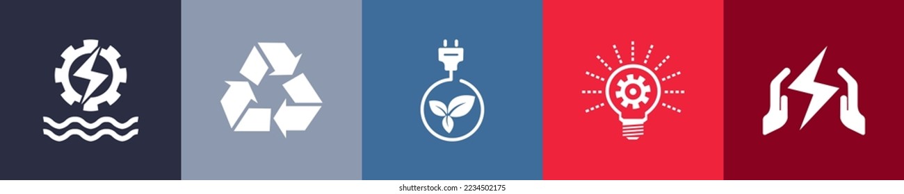 alternative energy icons Infographic design template. Creative concept with 5 options