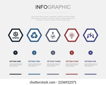 alternative energy icons Infographic design template. Creative concept with 5 steps