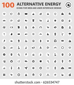 Alternative energy icons set