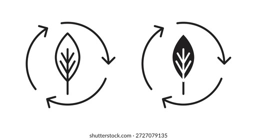 Conjunto de ícones de energia alternativa. Ilustração de vetor de linha simples