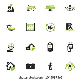 Alternative energy icons set for web sites and user interface