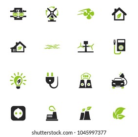 Alternative energy icons set for web sites and user interface