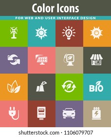 Alternative energy icons set for web sites and user interface