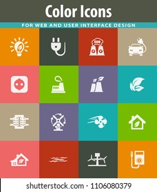 Alternative energy icons set for web sites and user interface