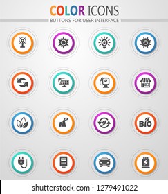 Alternative energy icons set for web sites and user interface