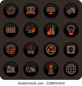 Alternative energy icons set for web sites and user interface