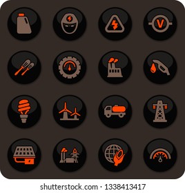 Alternative energy icons set for web sites and user interface