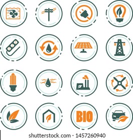 Alternative energy icons set for web sites and user interface