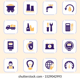 Alternative energy icons set for web sites and user interface