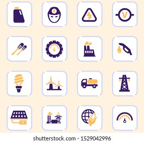Alternative energy icons set for web sites and user interface