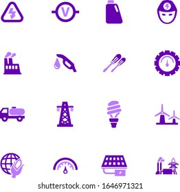 Iconos de energía alternativos establecidos para sitios Web e interfaz de usuario