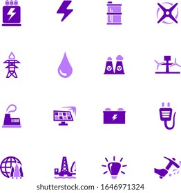 Alternative energy icons set for web sites and user interface