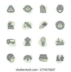 Alternative energy icons set for web sites and user interface