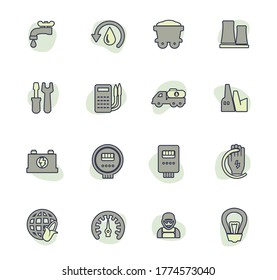 Alternative energy icons set for web sites and user interface