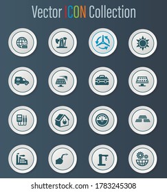 Alternative energy icons set for web sites and user interface