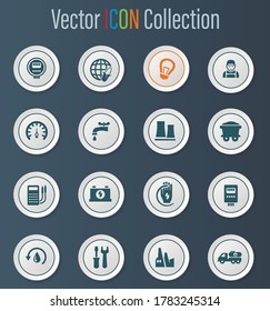 Alternative energy icons set for web sites and user interface