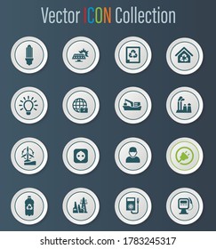 Iconos de energía alternativos establecidos para sitios web e interfaz de usuario