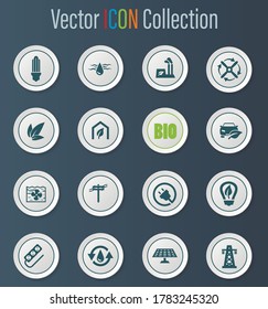 Alternative energy icons set for web sites and user interface