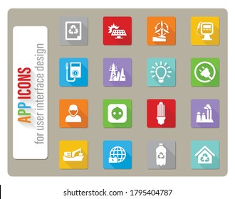 Alternative energy icons set for web sites and user interface