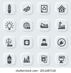 Alternative energy icons set for web sites and user interface