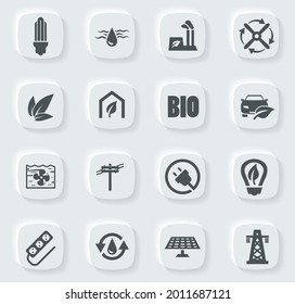 Alternative energy icons set for web sites and user interface