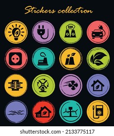 Iconos de energía alternativos establecidos para sitios web e interfaz de usuario