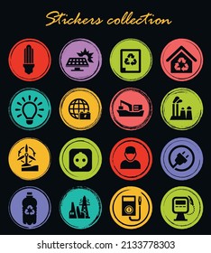 Alternative energy icons set for web sites and user interface