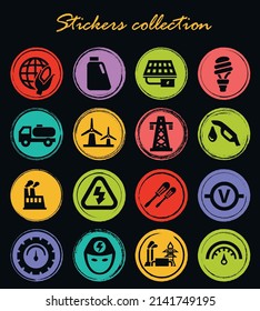 Alternative energy icons set for web sites and user interface