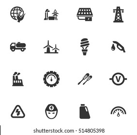 Alternative energy icons set for web sites and user interface