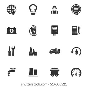 Alternative energy icons set for web sites and user interface