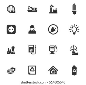 Alternative energy icons set for web sites and user interface
