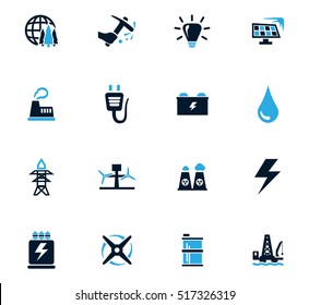 Alternative energy icons set for web sites and user interface