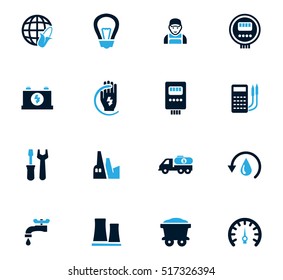 Alternative energy icons set for web sites and user interface