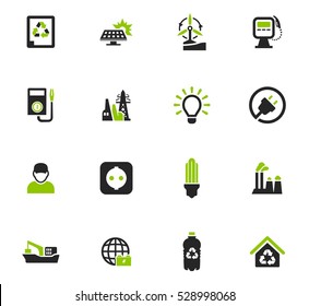 Alternative energy icons set for web sites and user interface