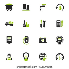 Alternative energy icons set for web sites and user interface