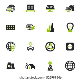 Alternative energy icons set for web sites and user interface