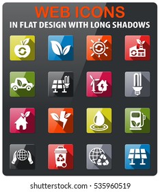Alternative energy icons set for web sites and user interface