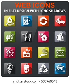 Alternative energy icons set for web sites and user interface