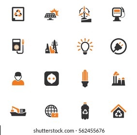 Alternative energy icons set for web sites and user interface