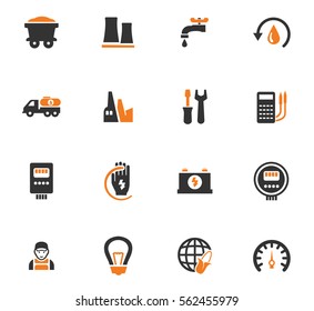 Alternative energy icons set for web sites and user interface