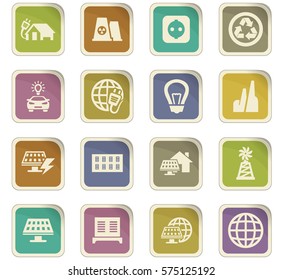 Alternative energy icons set for web sites and user interface