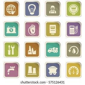 Alternative energy icons set for web sites and user interface