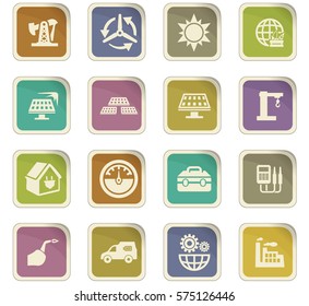 Alternative energy icons set for web sites and user interface