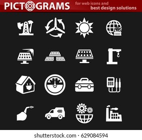 Alternative energy icons set for web sites and user interface