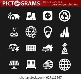 Alternative energy icons set for web sites and user interface
