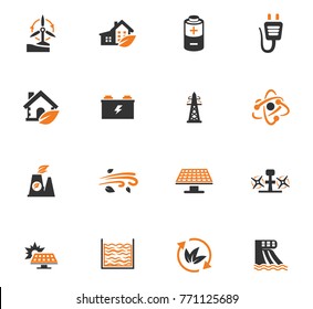 Alternative energy icons set for web sites and user interface