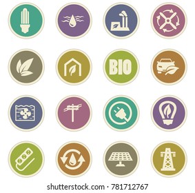 Alternative energy icons set for web sites and user interface