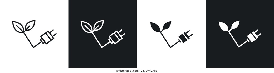 Alternative energy icons in Thin line black color. flat simple vector symbols illustration.