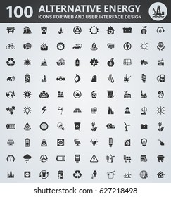 Alternative energy icons for web and user interface design